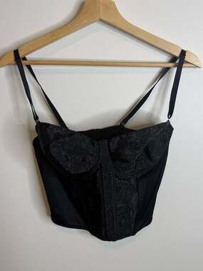 Grenier black Lace Bustier boning corset size 38C